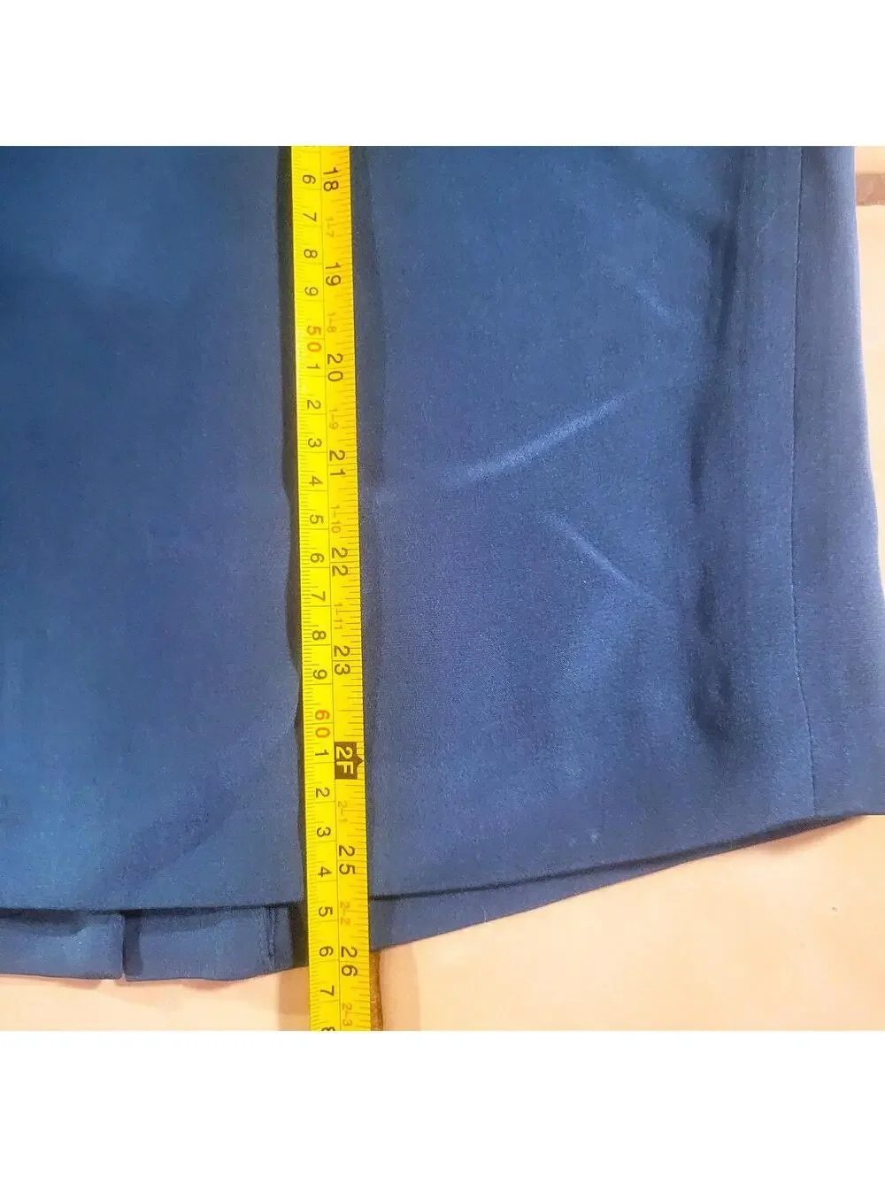 Vintage Due Per Due 100% Silk Saphire Blue Shirt Suit Professional Career - Sz 8